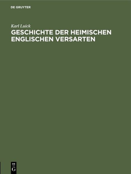 Produktbild: Geschichte der heimischen englischen Versarten