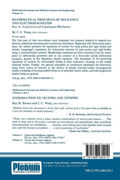 Mathematical Principles of Mechanics and Electromagnetism