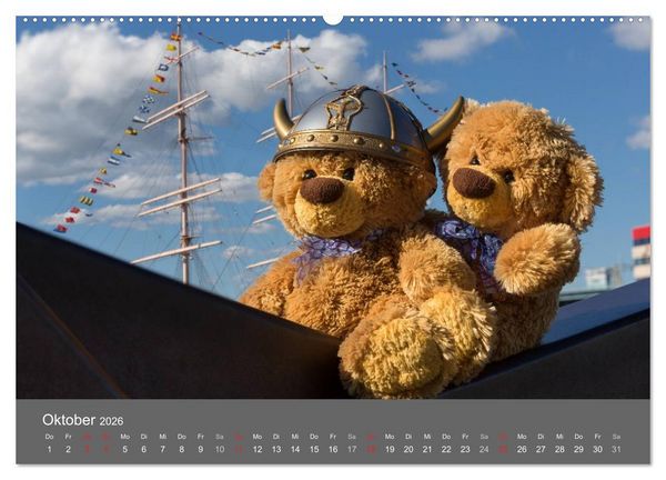 Produktbild: Travelling Teddy 2026 (hochwertiger Premium Wandkalender 2026 DIN A2 quer), Kunstdruck in Hochglanz