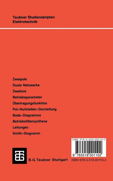 Produktbild: Netzwerkanalyse, Netzwerksynthese und Leitungstheorie