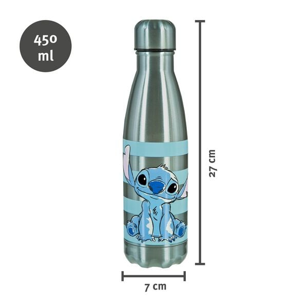 Produktbild: Undercover Isolierflasche Lilo & Stitch Edelstahl Trinkflasche 450 ml, Wasserflasche f&uuml;r Schule & Freizeit