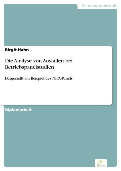 Produktbild: Die Analyse von Ausf&auml;llen bei Betriebspanelstudien