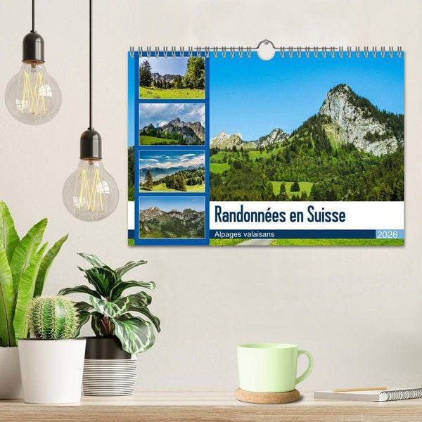 Produktbild: Randonn&eacute;es en Suisse alpages valaisans (Calendrier mural 2026 DIN A4 vertical), CALVENDO calendrier mensuel