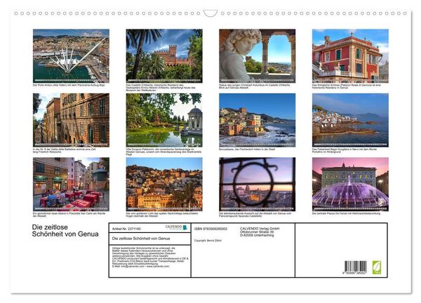 Produktbild: Die zeitlose Sch&ouml;nheit von Genua (Wandkalender 2027 DIN A2 quer), CALVENDO Monatskalender