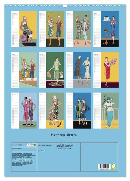 Produktbild: Historische Eleganz (Wandkalender 2026 DIN A2 hoch), CALVENDO Monatskalender