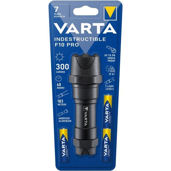 Varta Indestructible F10 Pro LED Taschenlampe batteriebetrieben 300 lm 132 g