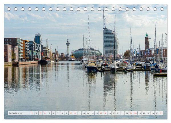 Produktbild: Bremerhaven Stadtansichten (Tischkalender 2026 DIN A5 quer), CALVENDO Monatskalender