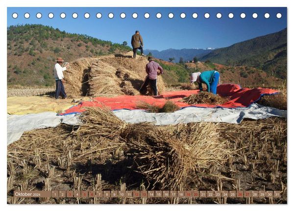 Bhutan - Frieden und Glück im Himalaya (Tischkalender 2024 DIN A5 quer), CALVENDO Monatskalender
