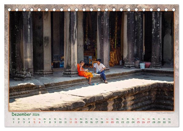 Produktbild: Kambodscha, Angkor Thom, Angkor Wat und Bayon (Tischkalender 2026 DIN A5 quer), CALVENDO Monatskalender