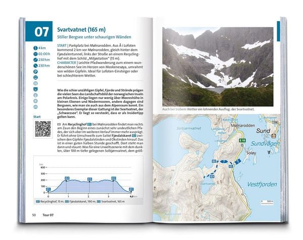 Produktbild: KOMPASS Wanderf&uuml;hrer Lofoten, Vester&aring;len und Senja, 70 Touren mit Extra-Tourenkarte