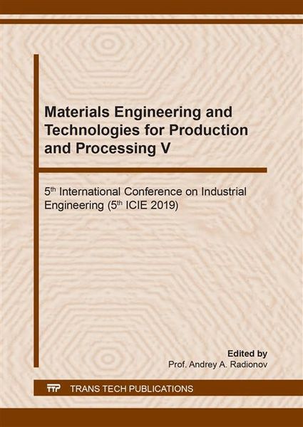 Produktbild: Materials Engineering and Technologies for Production and Processing V