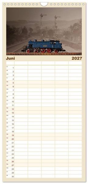 Produktbild: Familienplaner 2027 - Dampflokomotiven in Spur N mit 5 Spalten (Wandkalender, 21 x 45 cm) CALVENDO
