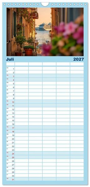 Produktbild: Familienplaner 2027 - Kreuzfahrtschiffe Kalender - Kreuzfahrten und Giganten der Meere mit 5 Spalten (Wandkalender, 21 x 45 cm) CALVENDO