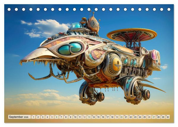 Produktbild: Luftschiff-Fantasie (Tischkalender 2026 DIN A5 quer), CALVENDO Monatskalender