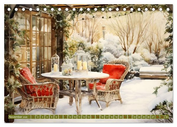 Produktbild: Lauschige Gartenecken (Tischkalender 2026 DIN A5 quer), CALVENDO Monatskalender