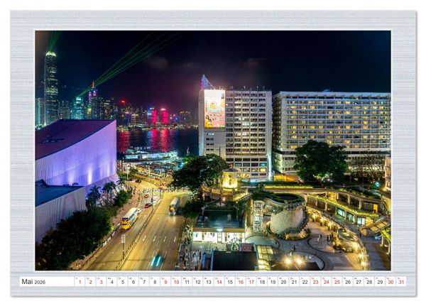 Produktbild: Urbaner Zauber: Das Zentrum Hongkongs (Tischkalender 2026 DIN A5 quer), CALVENDO Monatskalender