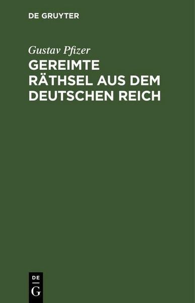 Produktbild: Gereimte R&auml;thsel aus dem Deutschen Reich