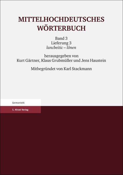 Produktbild: Mittelhochdeutsches W&ouml;rterbuch. Dritter Band, Lieferung 3