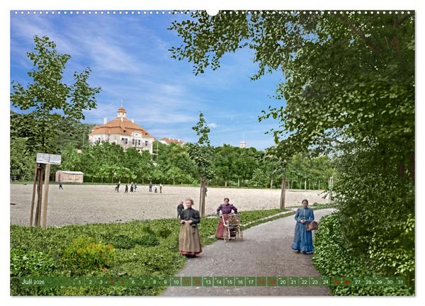 Produktbild: Historisches Aschersleben um 1900 &ndash; Kolorierte Schwarzwei&szlig;fotos (hochwertiger Premium Wandkalender 2026 DIN A2 quer), Kunstdruck in Hochglanz