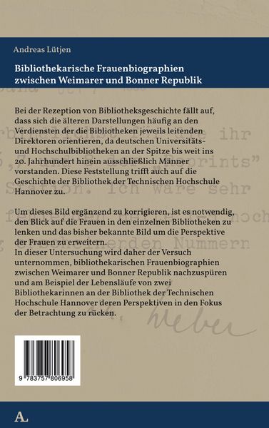 Produktbild: Bibliothekarische Frauenbiographien zwischen Weimarer und Bonner Republik