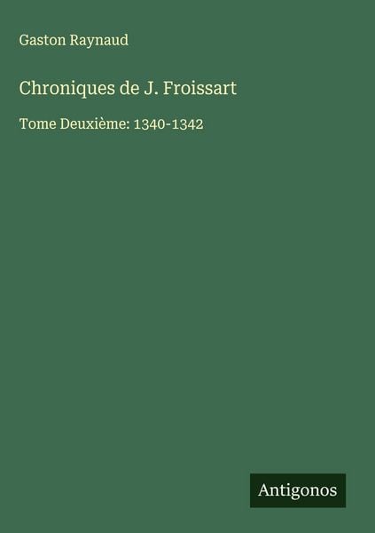 Produktbild: Chroniques de J. Froissart
