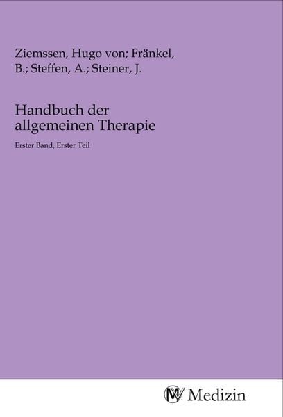 Produktbild: Handbuch der allgemeinen Therapie