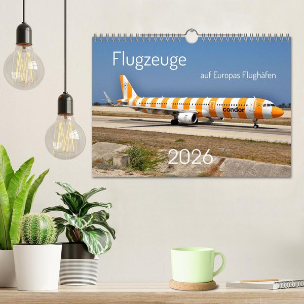 Produktbild: Flugzeuge auf Europas Flugh&auml;fen (Wandkalender 2026 DIN A4 quer), CALVENDO Monatskalender
