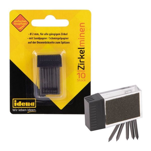Idena Zirkel Minen in Dose mit Schleifpapier 10 Stück