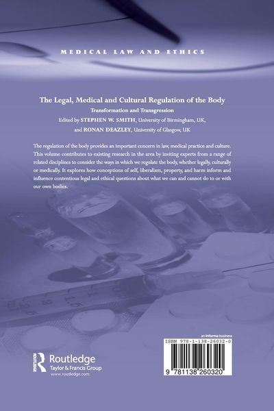 Produktbild: The Legal, Medical and Cultural Regulation of the Body