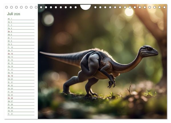 Produktbild: KI Dinosaurier - Herrscher der L&uuml;fte, Land und Meer (Wandkalender 2026 DIN A4 quer), CALVENDO Monatskalender