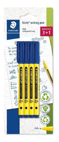 Produktbild: STAEDTLER Noris&reg; writing pen 307, 4 x Fineliner, blau, 307-3 BK4