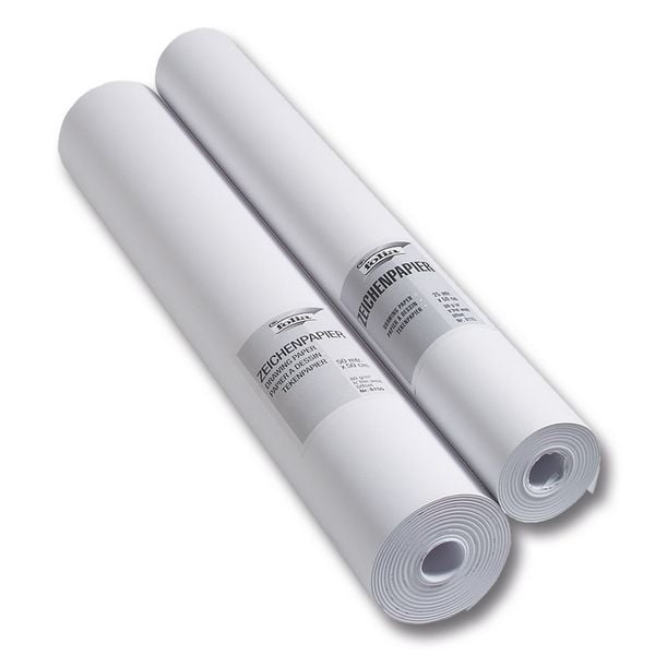 Produktbild: Folia Zeichenpapierrolle 80g/m&sup2;, 50cmx25m, 1 Rolle wei&szlig;