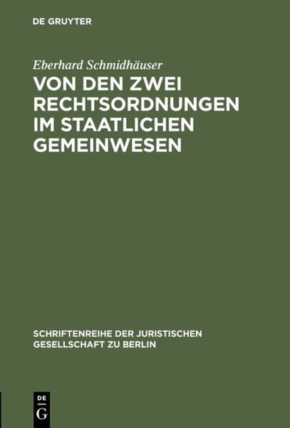 Produktbild: Von den zwei Rechtsordnungen im staatlichen Gemeinwesen