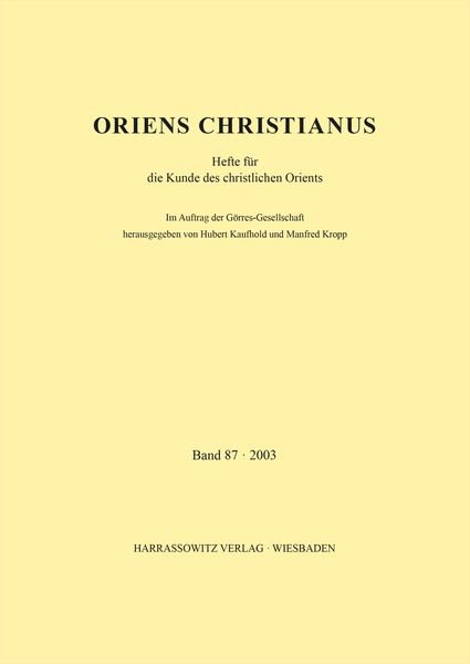 Produktbild: Oriens Christianus 87 (2003)