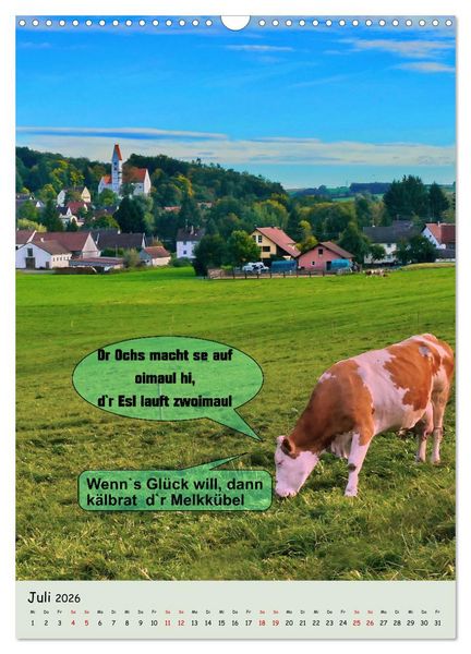 Produktbild: Schw&auml;bische Sprichw&ouml;rter - so gsaid (Wandkalender 2026 DIN A3 hoch), CALVENDO Monatskalender