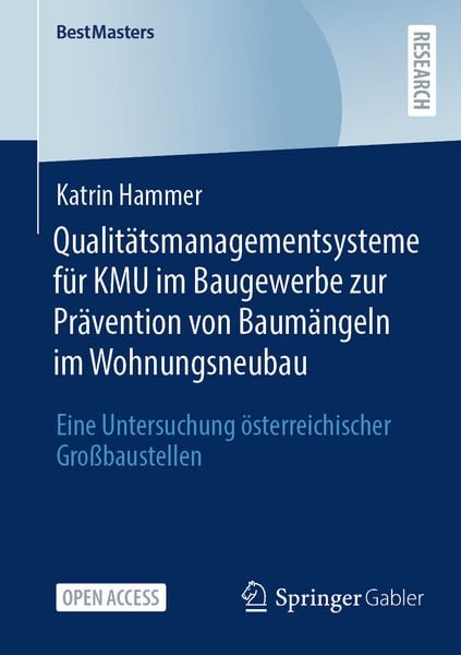 Produktbild: Qualit&auml;tsmanagementsysteme f&uuml;r KMU im Baugewerbe zur Pr&auml;vention von Baum&auml;ngeln im Wohnungsneubau