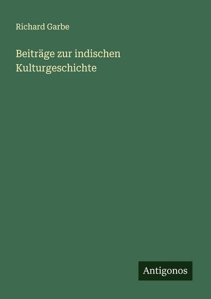 Produktbild: Beitr&auml;ge zur indischen Kulturgeschichte
