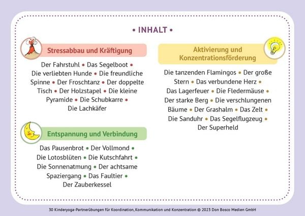 Produktbild: 30 Kinderyoga-Partner&uuml;bungen f&uuml;r Koordination, Kommunikation und Konzentration