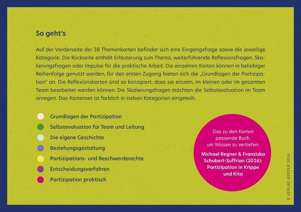 Produktbild: Partizipation in Krippe und Kita. 40 Reflexionskarten f&uuml;r die Teamarbeit