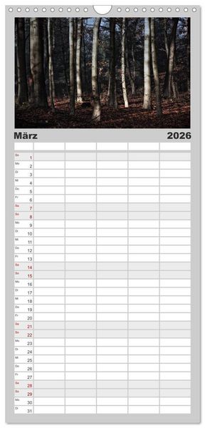 Produktbild: Familienplaner 2026 - Mystische W&auml;lder mit 5 Spalten (Wandkalender, 21 x 45 cm) CALVENDO