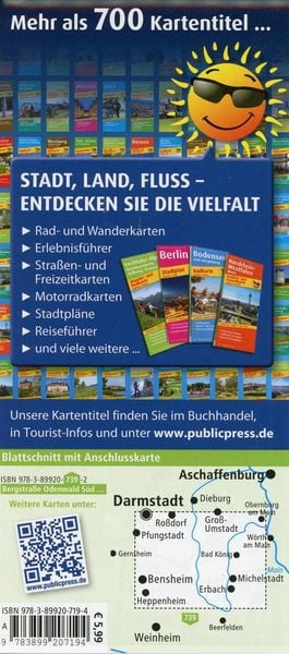 Produktbild: Bergstra&szlig;e Odenwald Nord, Bensheim - Reichelsheim - Michelstadt 1 : 50 000 Rad- und Wanderkarte