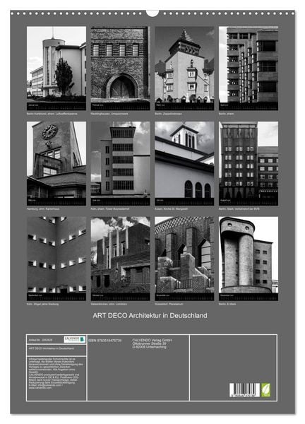 Produktbild: ART DECO Architektur in Deutschland (Wandkalender 2026 DIN A2 hoch), CALVENDO Monatskalender