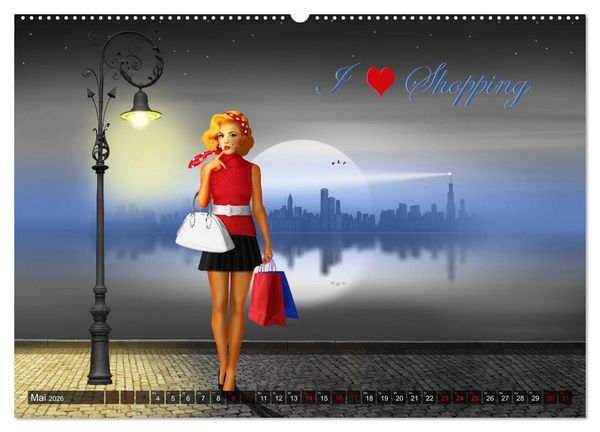 Produktbild: Pin-Up Girls im Retro Style by Mausopardia (Wandkalender 2026 DIN A2 quer), CALVENDO Monatskalender