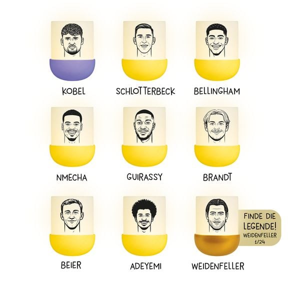 Produktbild: Eggys Mystery Lights x BVB Akku Nachtlicht Sammelbox mit praktischem Anh&auml;nger