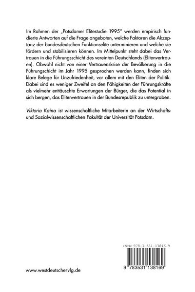 Produktbild: Elitenvertrauen und Demokratie