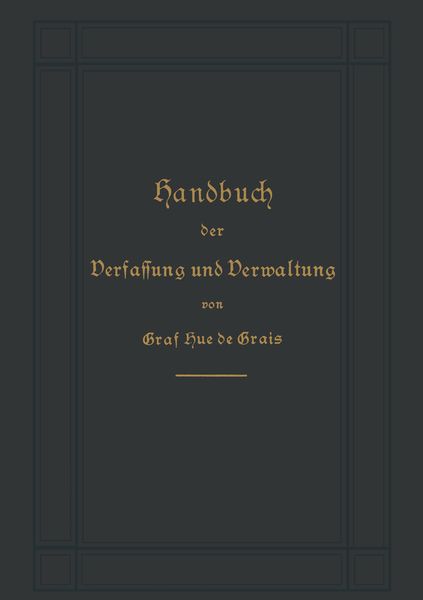 Produktbild: Handbuch der Verfassung und Verwaltung in Preu&szlig;en und dem Deutschen Reiche