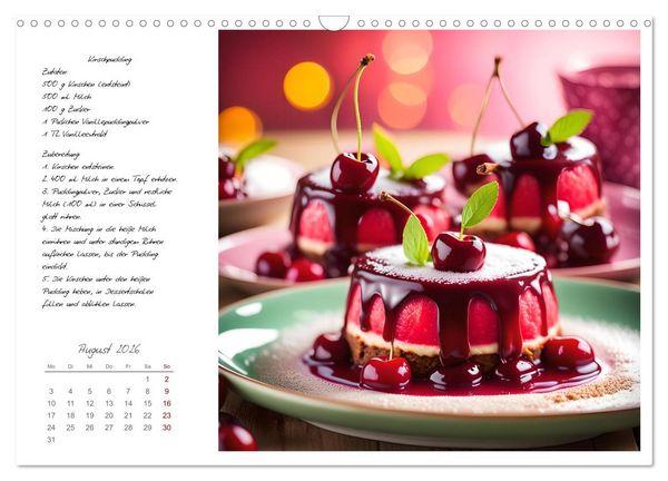 Produktbild: Naschkatzentr&auml;ume - S&uuml;ndhaft leckere Desserts mit einfachen Rezepten (Wandkalender 2026 DIN A3 quer), CALVENDO Monatskalender