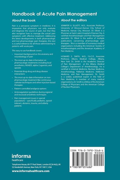 Produktbild: Handbook of Acute Pain Management