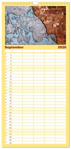 Produktbild: Familienplaner 2026 - MAUER(N)spalten mit 5 Spalten (Wandkalender, 21 x 45 cm) CALVENDO