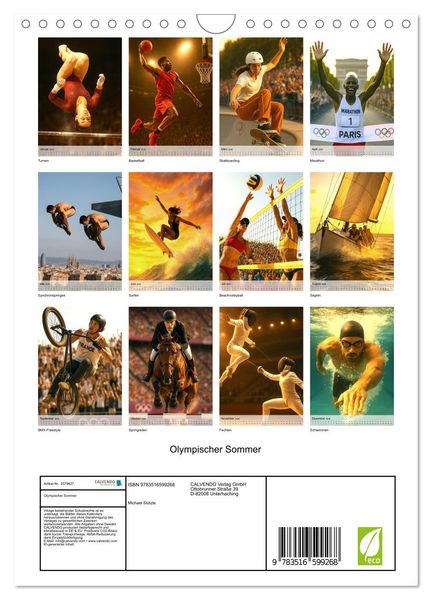 Produktbild: Olympischer Sommer (Wandkalender 2026 DIN A4 hoch), CALVENDO Monatskalender